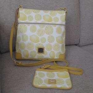 Dooney Bourke Lemon Print Leather Bag And Wrislet